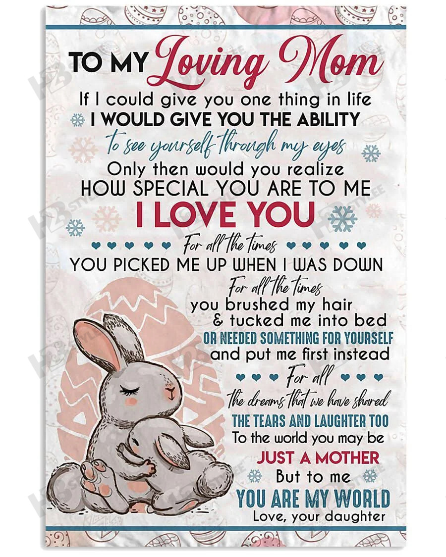 To My Mom Rabbit I Love You  Best Mother’S Day Gift Ideas Wall Art Print Poster