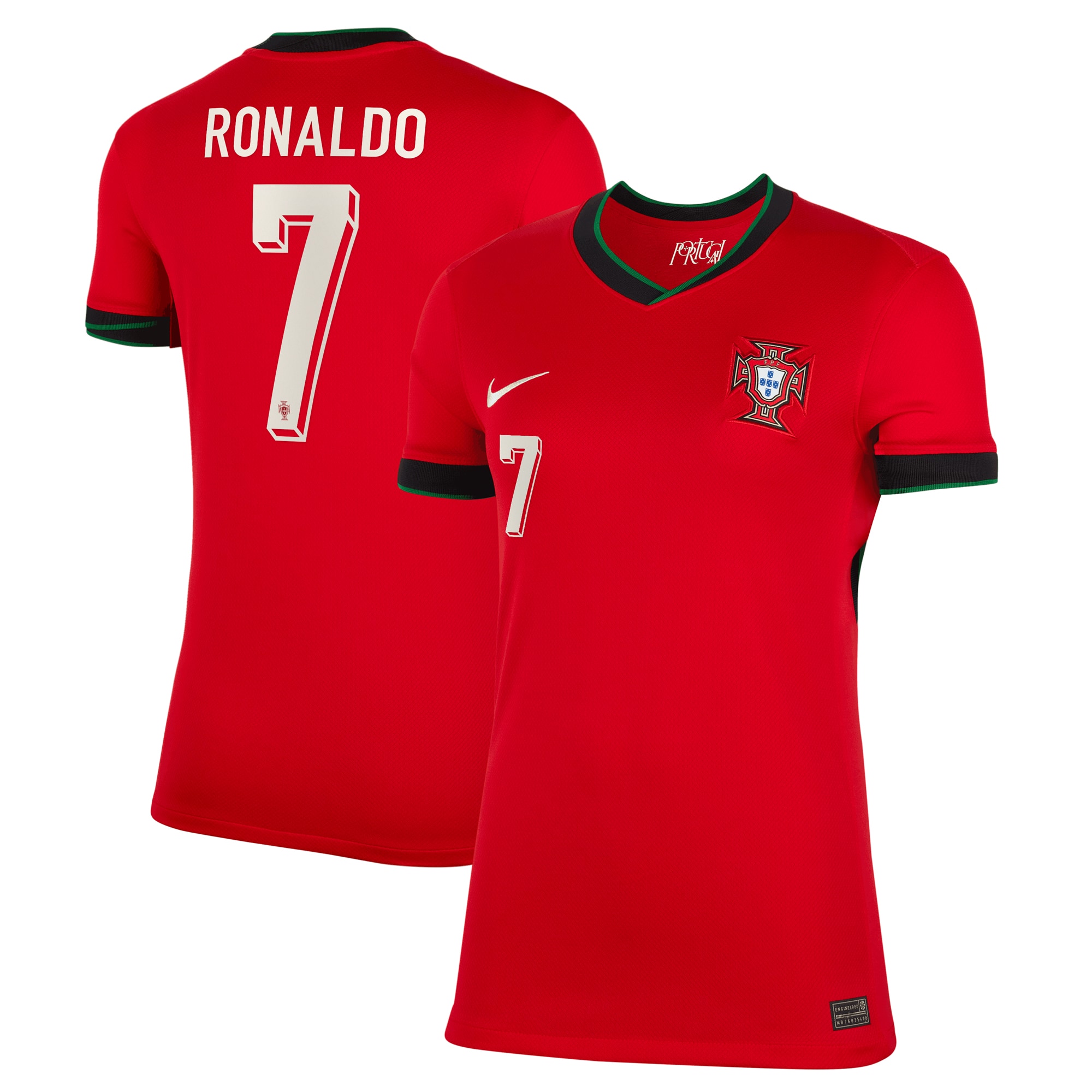 Cristiano Ronaldo Portugal National Team Women's 2024 Home Replica Jersey – Red