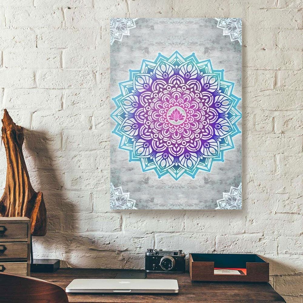 Canvas Prints Mandala Lotus Vintage Lotus Pattern Printing Home Canvas Wall Art Home Decoration