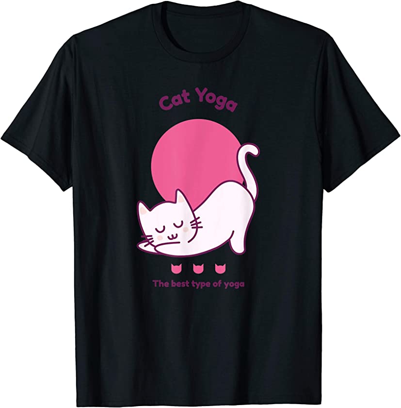 Cute Cat Yoga Kitten Shirt Kitty Cats Lover Yoga Gifts Women T-Shirt