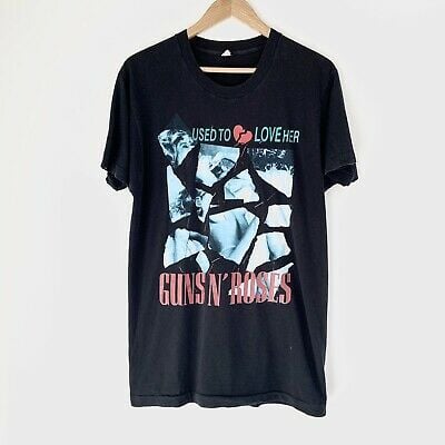 1989 Guns N Roses Used To Love Her Lies Vintage Tour Band Rock Shirt 80s 1980s 2967