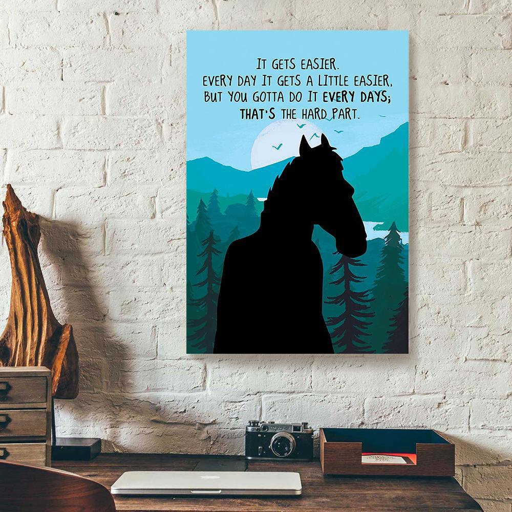 Best Canvas Prints It Gets Easier Everyday It Gets A Little Easier Horse Vertical Canvas Wall Art Stunning  Home Decor Canvas