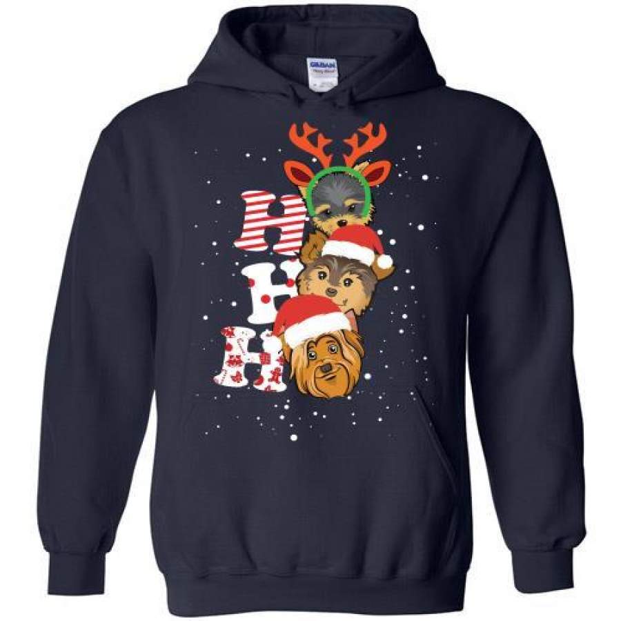 Ho Ho Ho Yorkshire Dog Christmas costume gift Hoodie