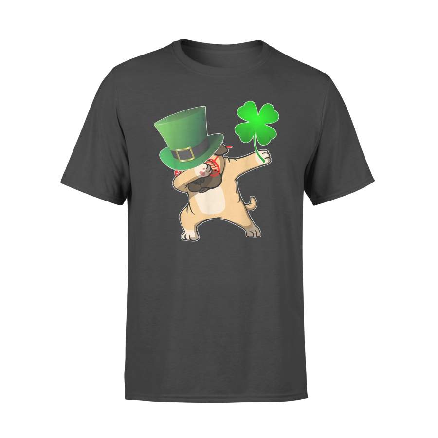 St Patricks Day Dabbing Pug Dog  Shamrock Animal Gift  T-Shirt