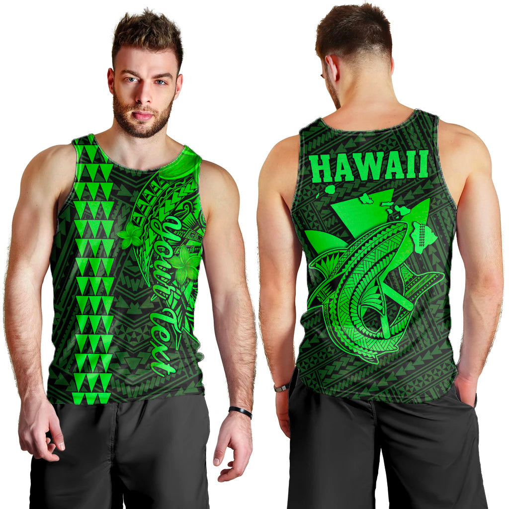 Custom Personalised Hawaii Men Tank Top Kakau Kanaka Maoli Combine Polynesian Shark Ver.02 Lt14