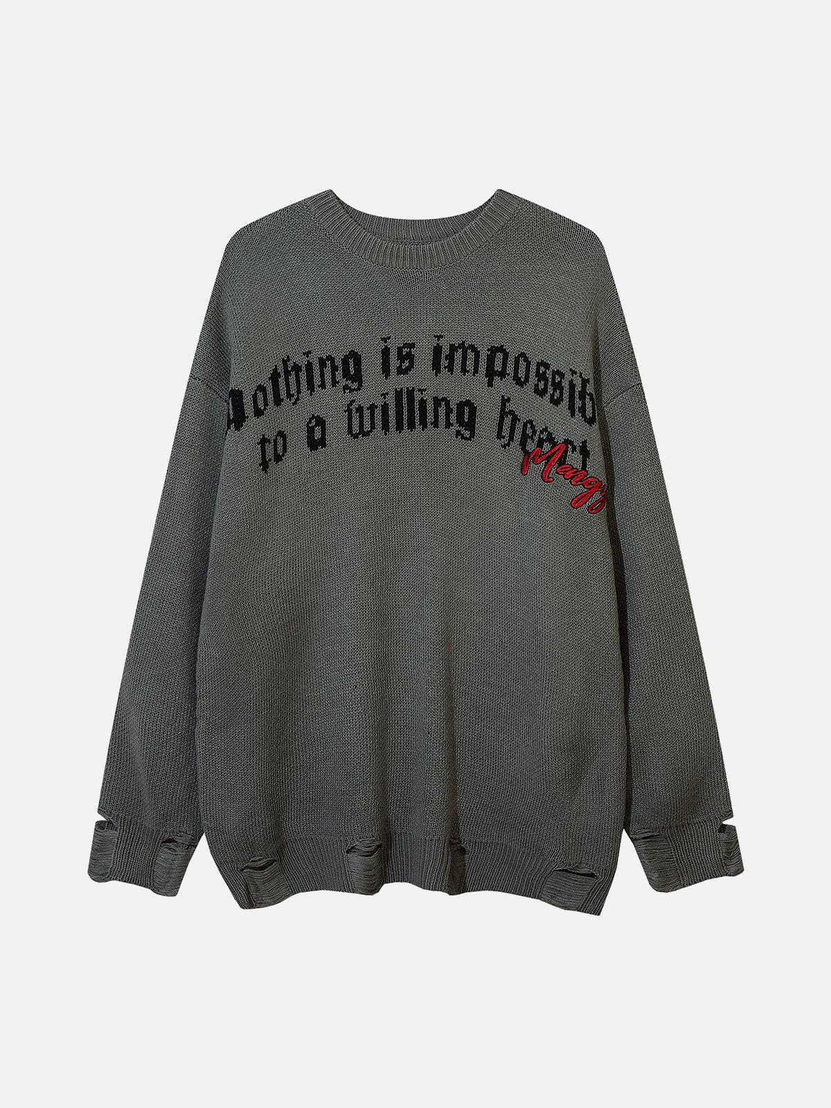 Talishko™ – Angel Slogan Jacquard Sweater