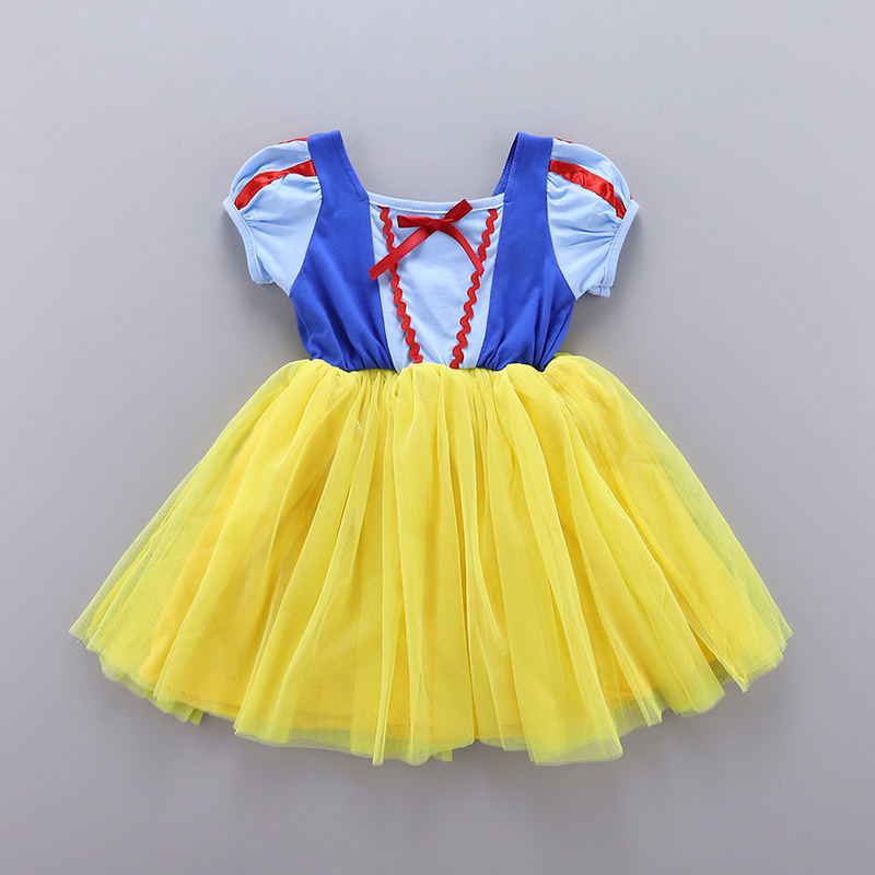 2020 New Snow White Princess Dress Children Dress Performance Costume Girls Skirt Birthday Party Dress Yellow Dress 2-6 Year alx