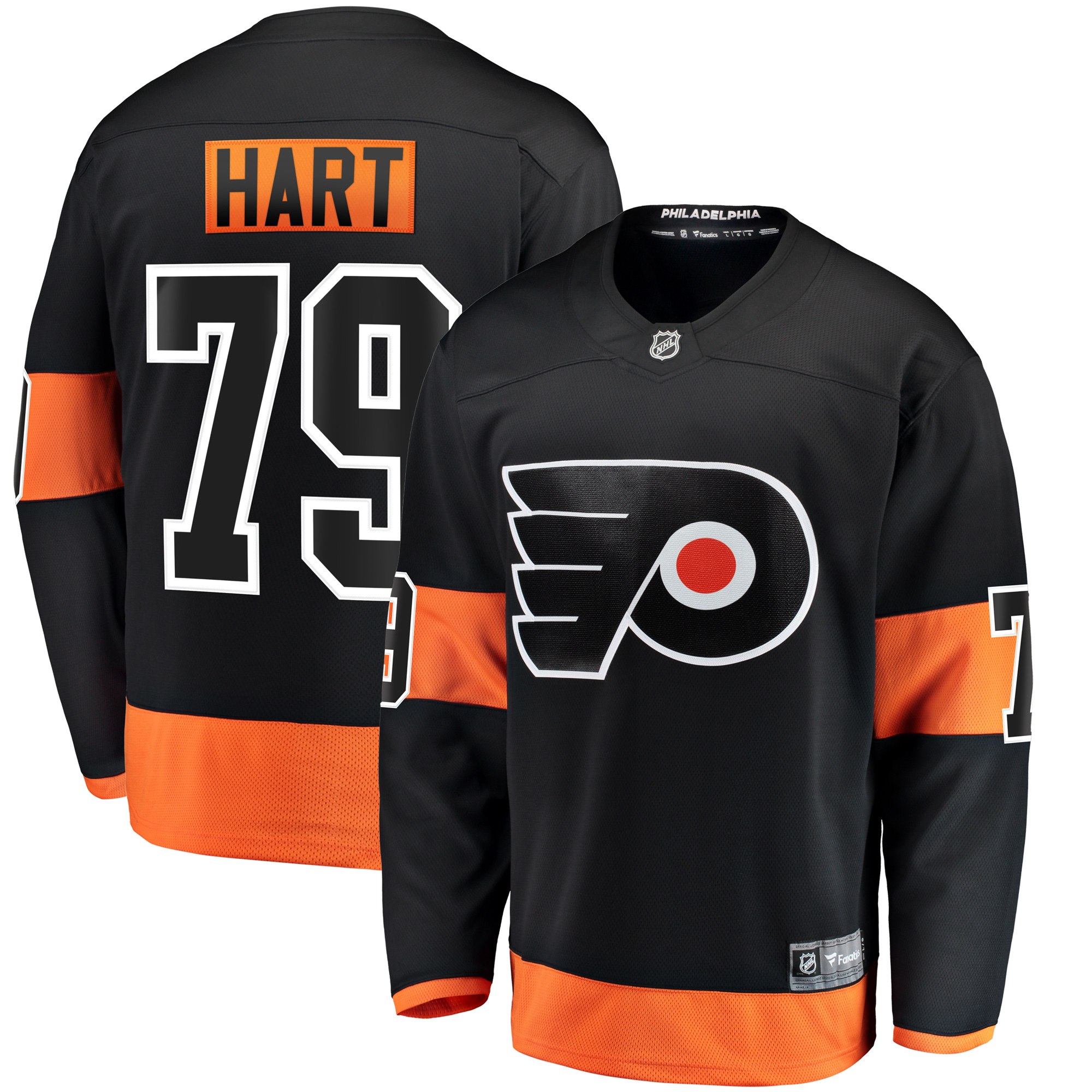 Carter Hart Philadelphia Flyers Branded Alternate Premier Breakaway Player Jersey – Black