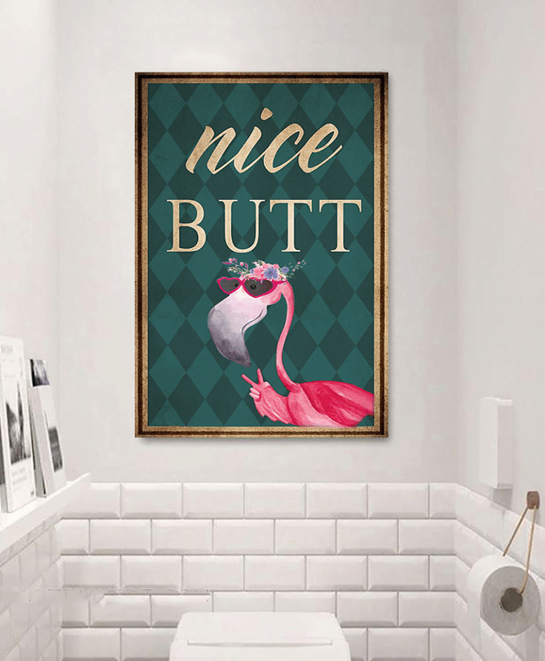 Flamingo Nice Butt For Men And Women Home Living Room Wall Decor Vertical Poster Canvas