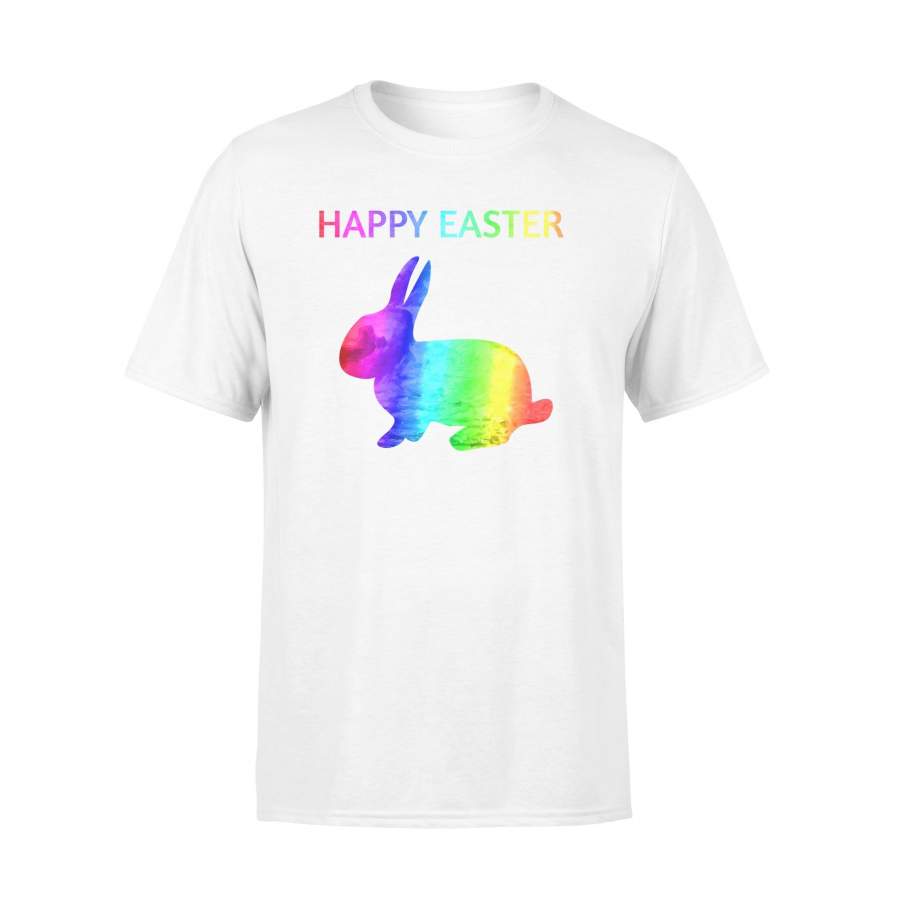 Happy Easter – Easter Bunny Water Color Rainbow Rabbit T Shirt