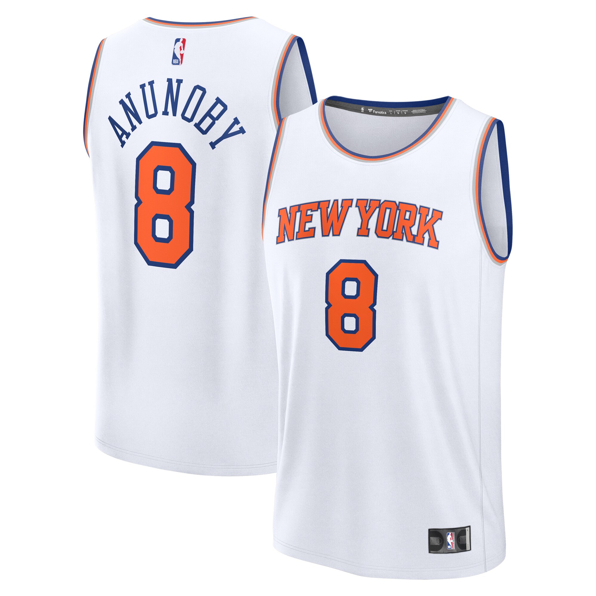 OG Anunoby New York Knicks Branded Fast Break Player Jersey – Association Edition – White