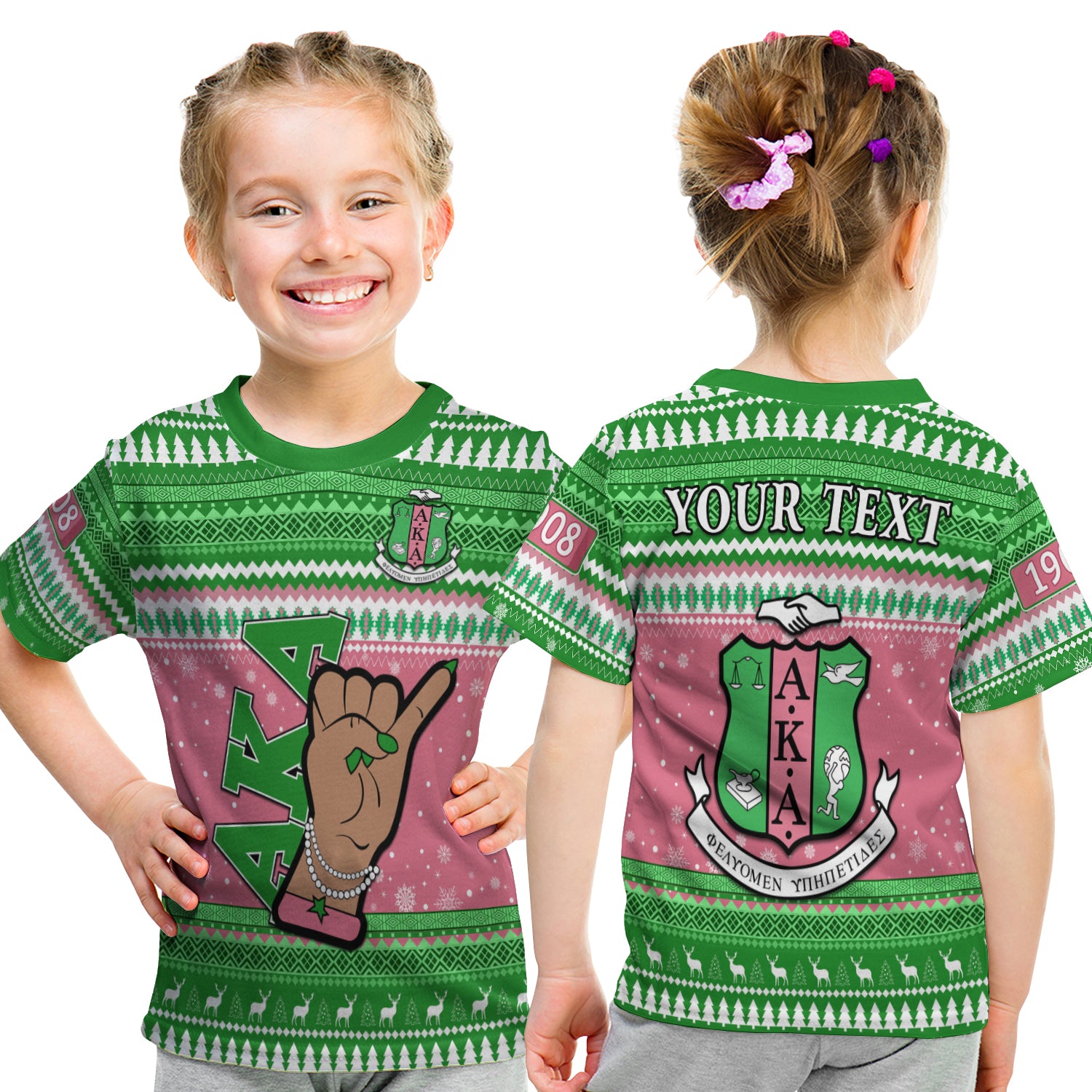 (Custom Personalised) Alpha Kappa Alpha Christmas T Shirt Kid African Pattern Lt13