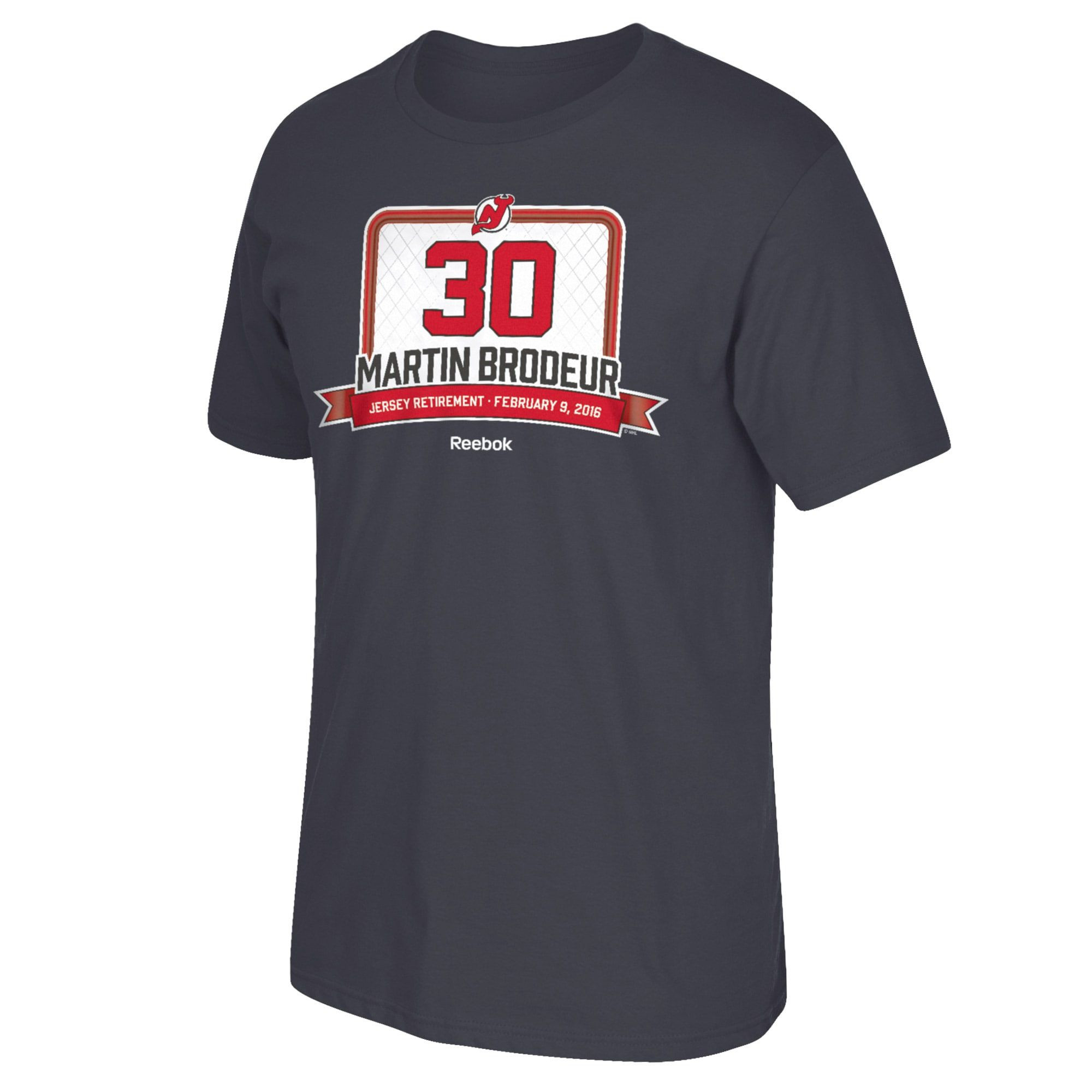 Men’S Reebok Martin Brodeur Black New Jersey Devils Commemorative Name & Number T-Shirt