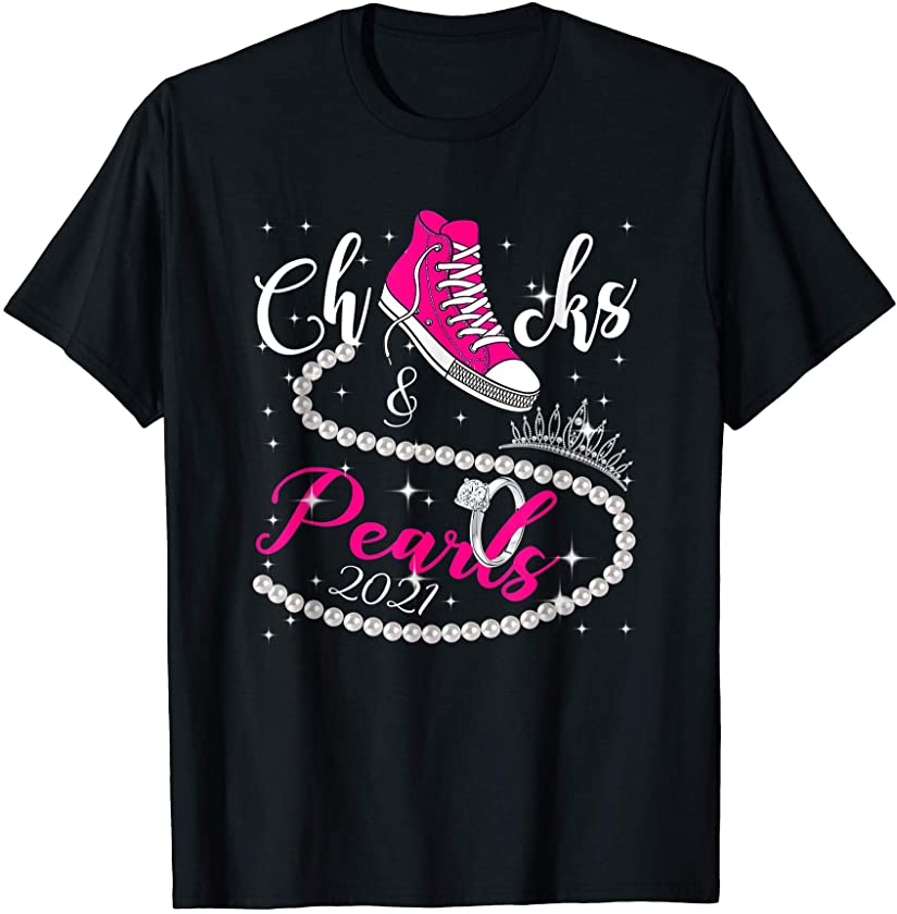 Chucks and Pearls 2021 HBCU Black Girl Magic Pink Gift T-Shirt