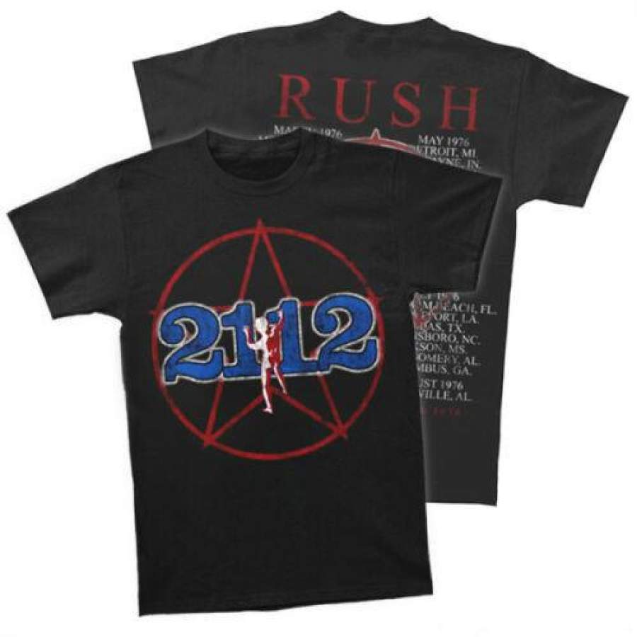 RUSH T-Shirt 2112 Tour 1976 Brand T-Shirt