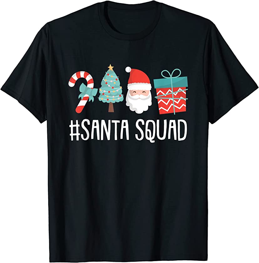 Santa Squad Christmas Pajama Cute Candy Cane X-Mas Tree T-Shirt