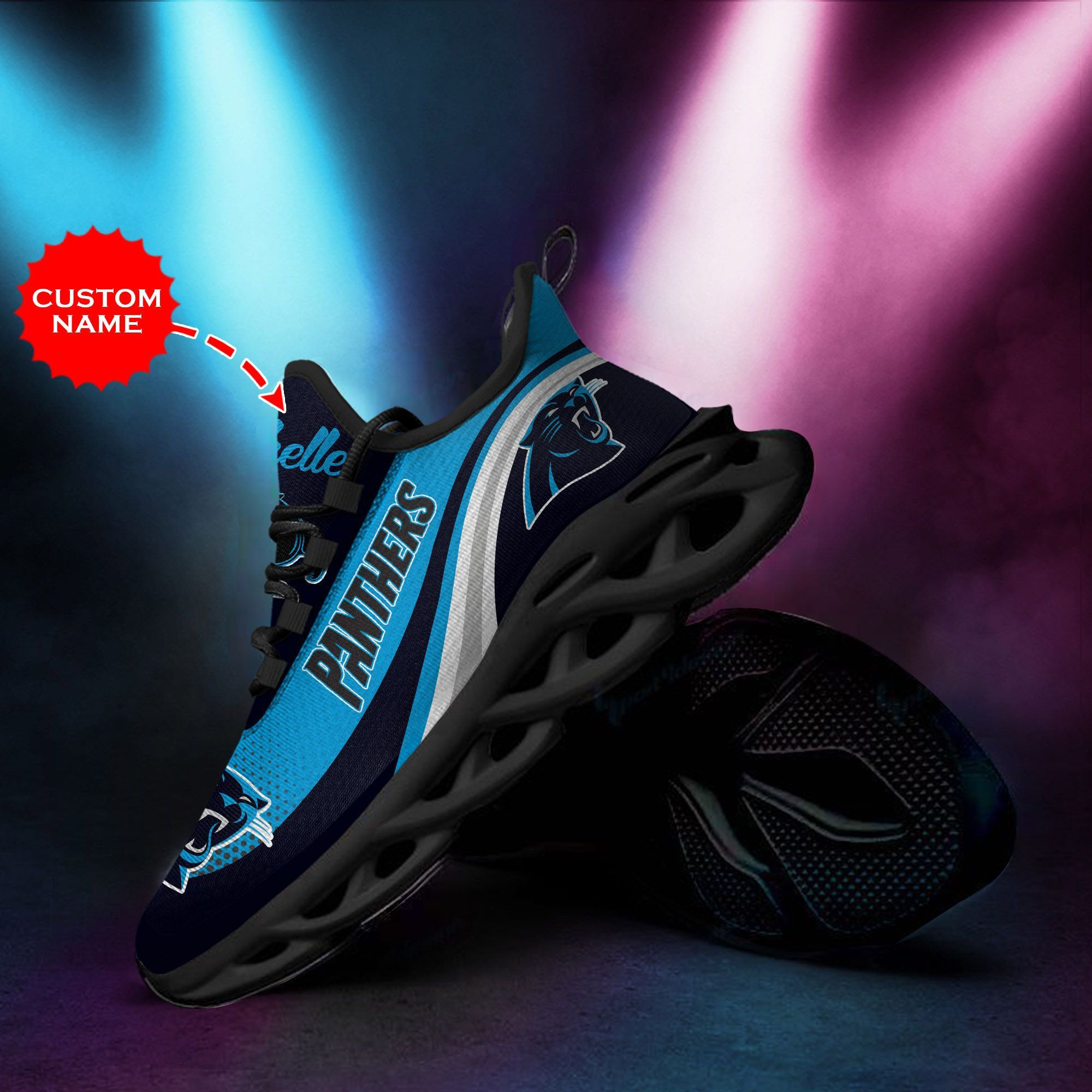 Carolina Panthers Custom Name Personalized Max Soul Sneakers Running Sports Shoes For Men Women