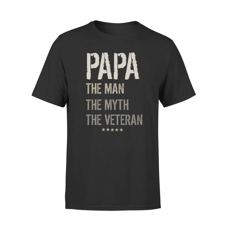 0tuff Papa Man Myth Veteran Fathers Day Gift for Military Veteran T-Shirt T-shirt