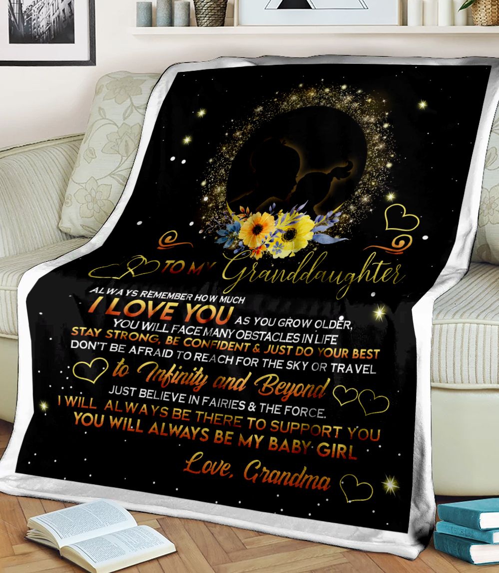 To My Granddaughter I Love You To Infinity and Beyond Fleece Blanket