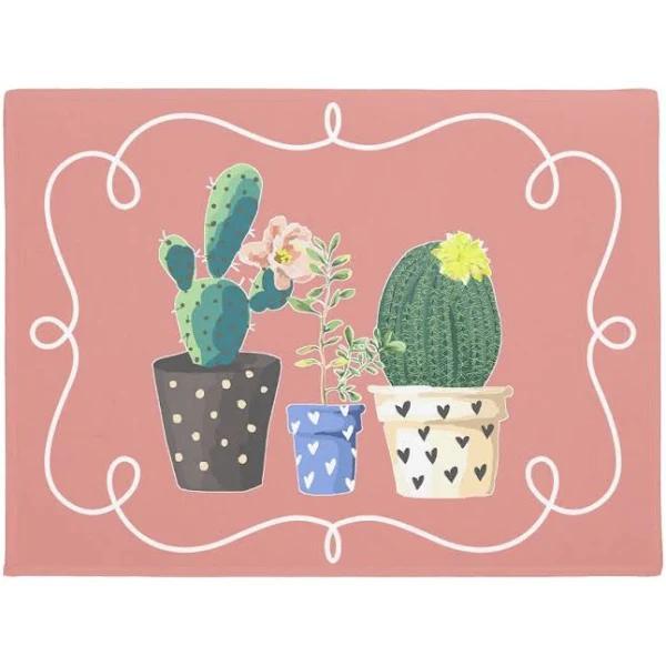 Potted Cactus Border Flower Doormat Indoor And Outdoor Mat Entrance Rug Sweet Home Decor Closing Gift Gift For Friend Family Flower Lovers Gift Idea