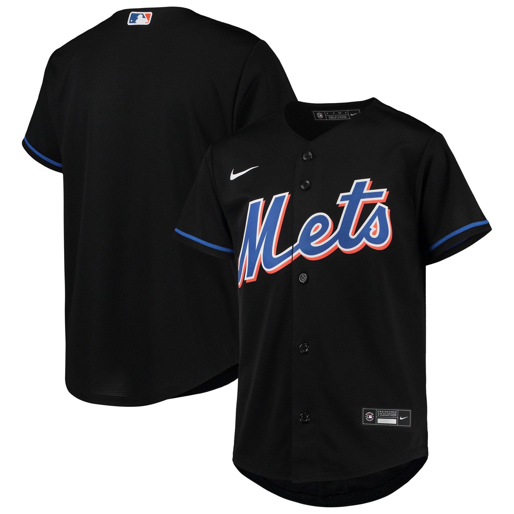 Youth New York Mets Black Alternate Team Jersey