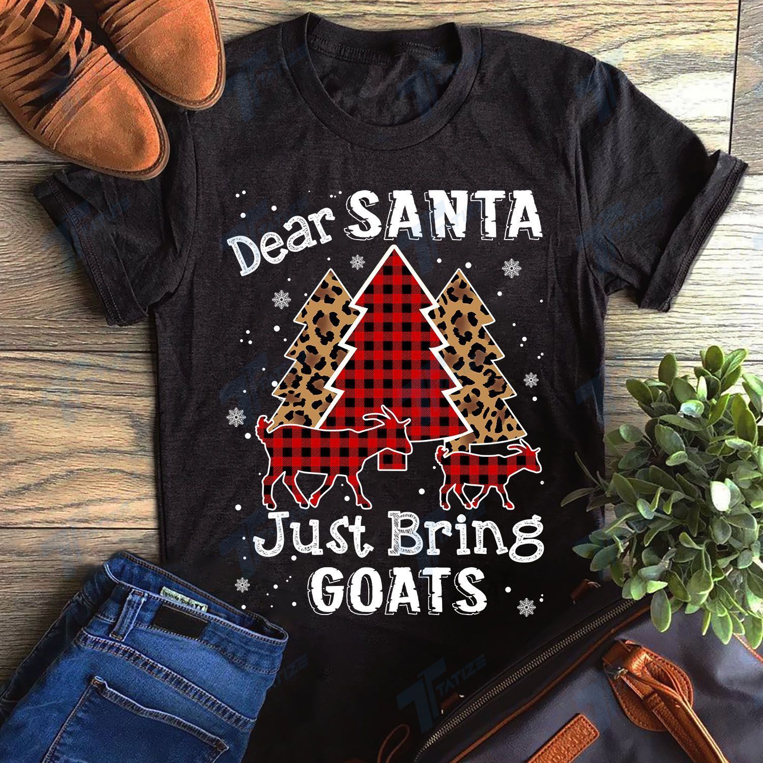 Dear Santa Just Bring Goats Funny Farm Goat Christmas Graphic Unisex T Shirt, Sweatshirt, Hoodie Size S – 5XL