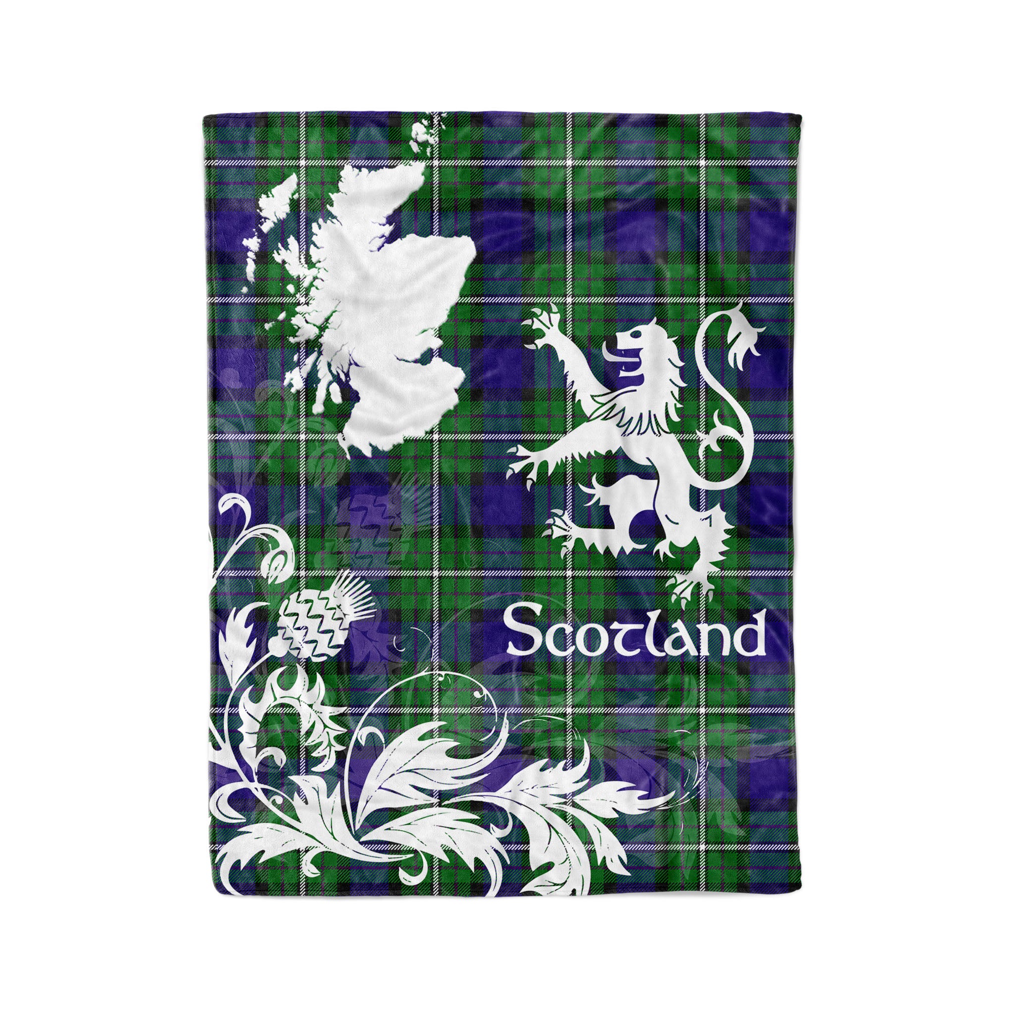 Tartan Plaid Fleece Blanket Tartan Blanket Thistle And Lion Scottish Clan Alexander Plaid Blanket