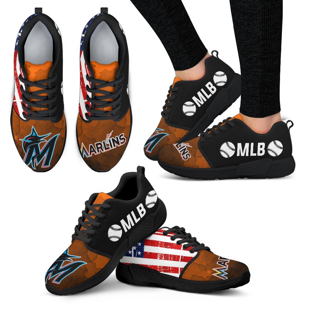 Awesome Fashion Miami Marlins Shoes Athletic Sneakers