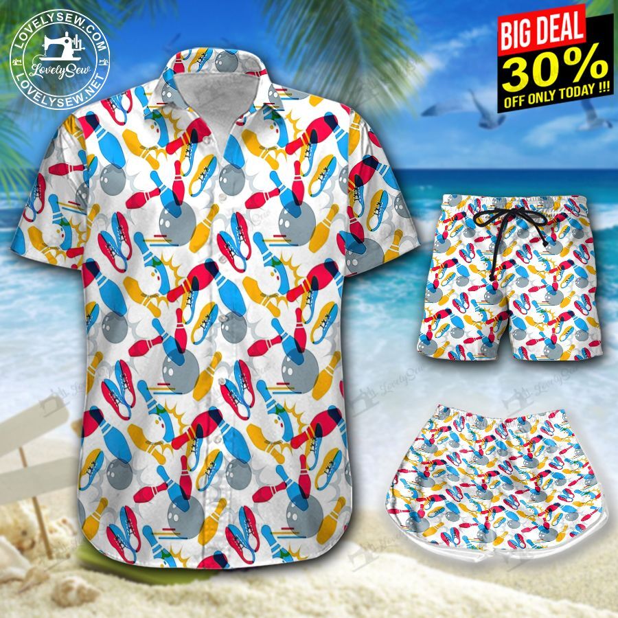 Bowling Color Hawaiian Shirt Shorts Ha46832