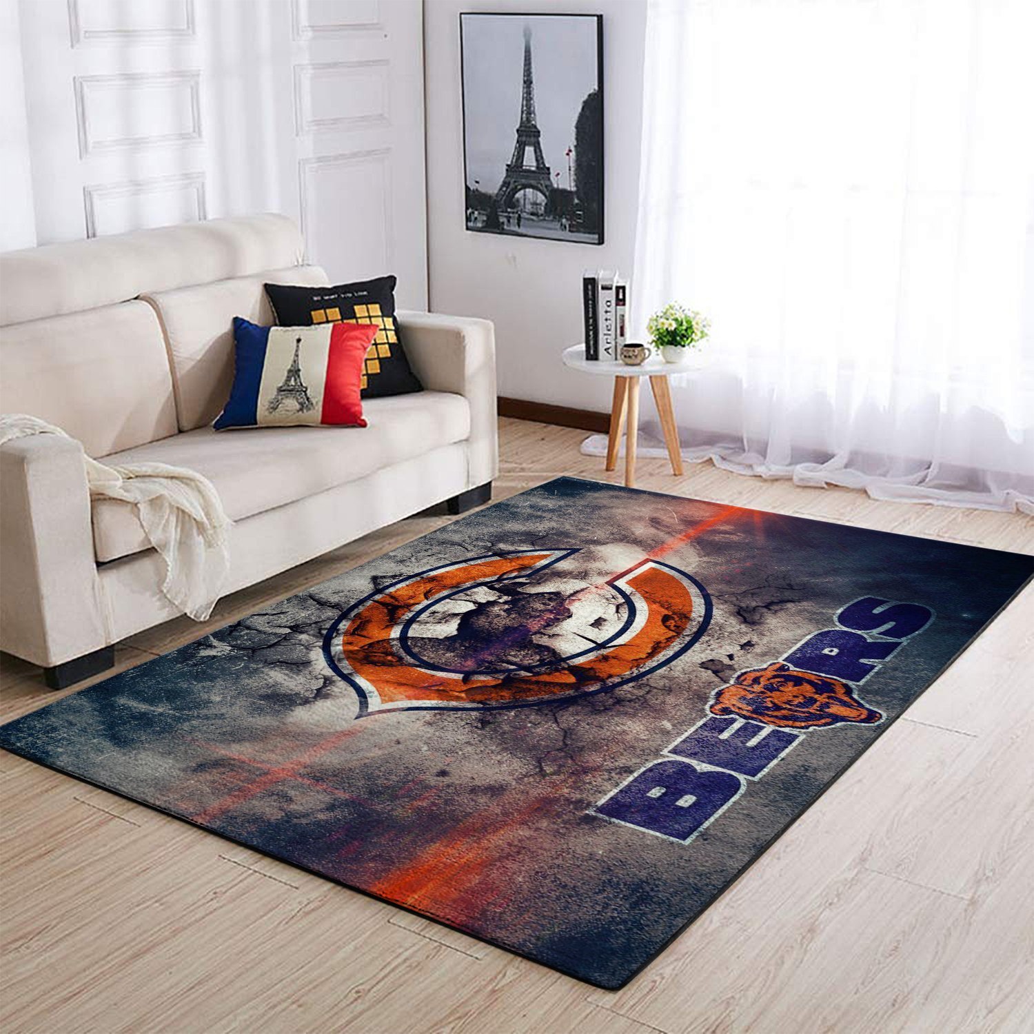 Chicago Bears 02- Distressed Carpet  Living Room Rugs Collections