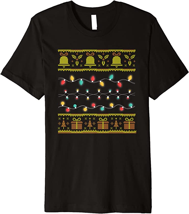 Ugly Christmas Lights Santa Claus New Year X-Mas Decoration Premium T-Shirt