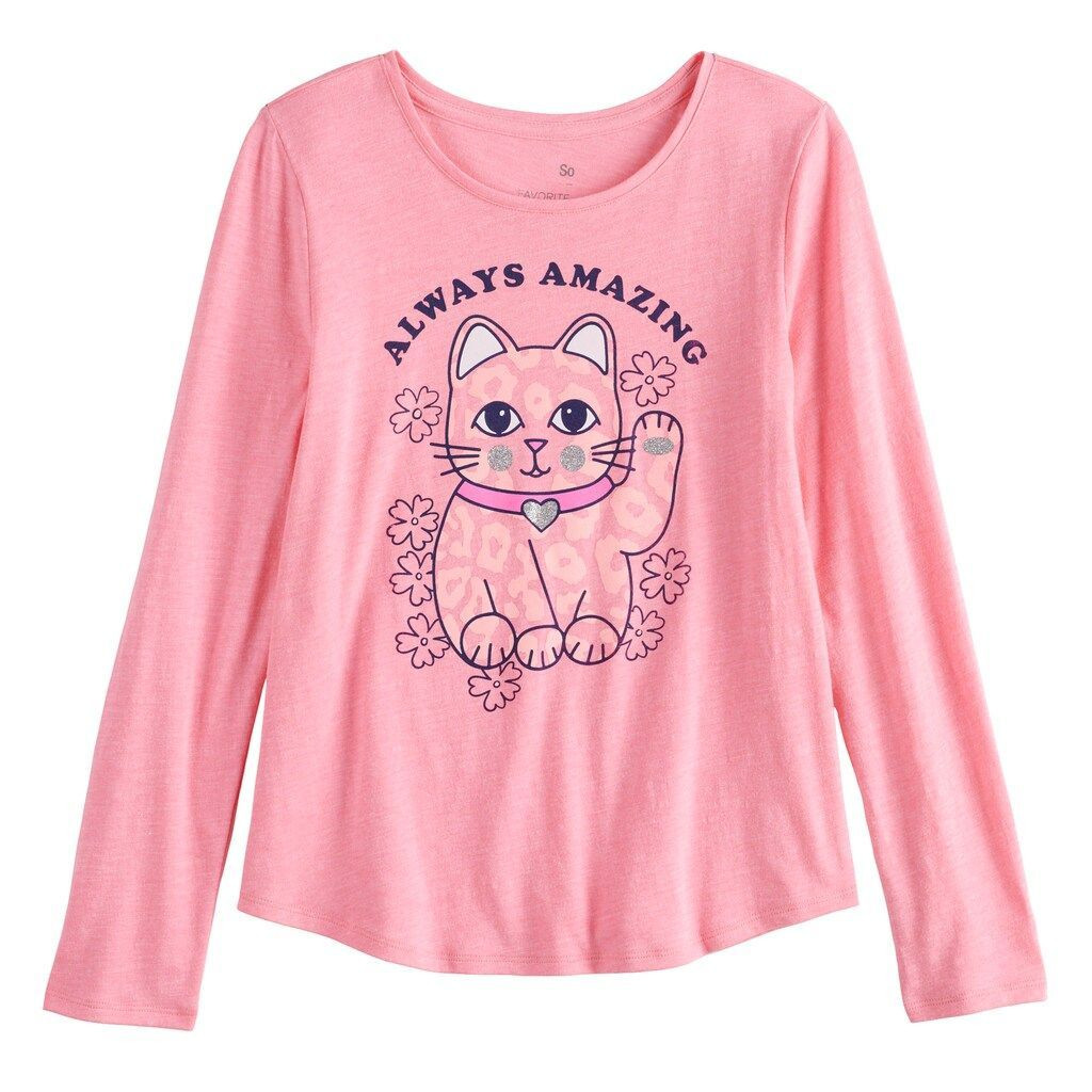 Girls 6 20 Plus So Graphic Tee Girl S 14 16 Brt Pink Shirt