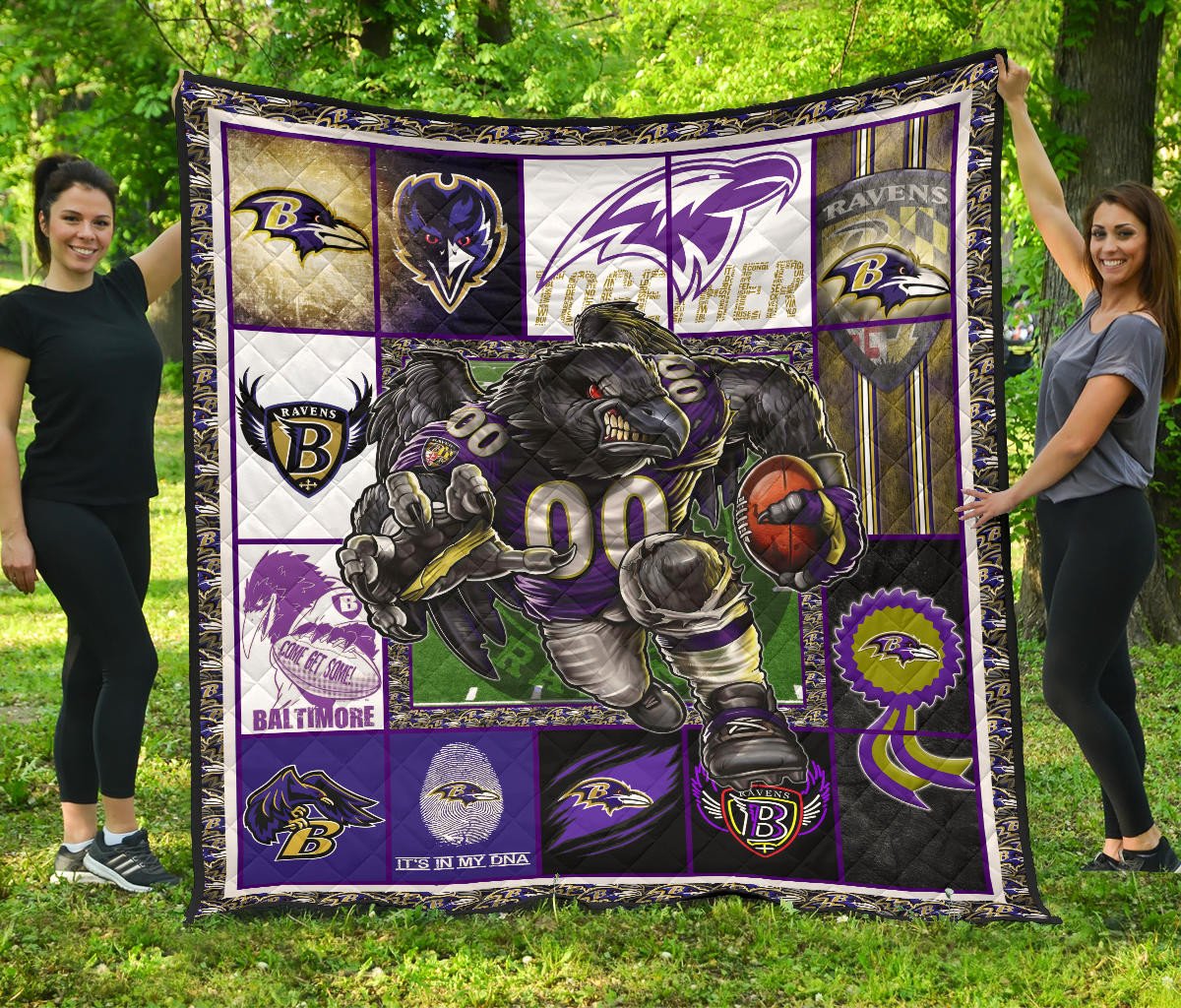 Baltimore Players Ravens Premium Quilt Blanket American Football Car Accessories Custom For Fans