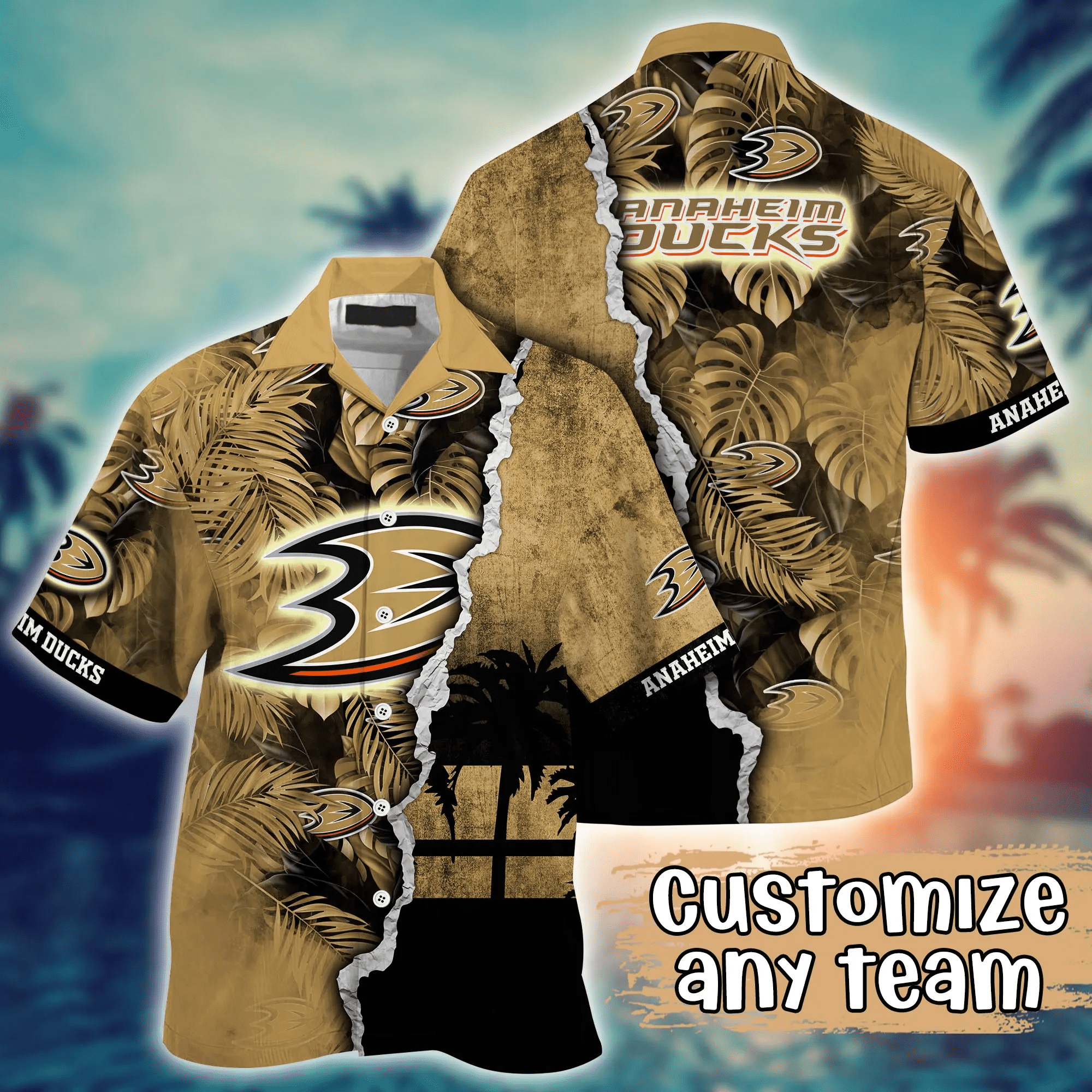 Anaheim Ducks Nhl Hawaiian Shirt Custom Straw Hats Aloha Shirt