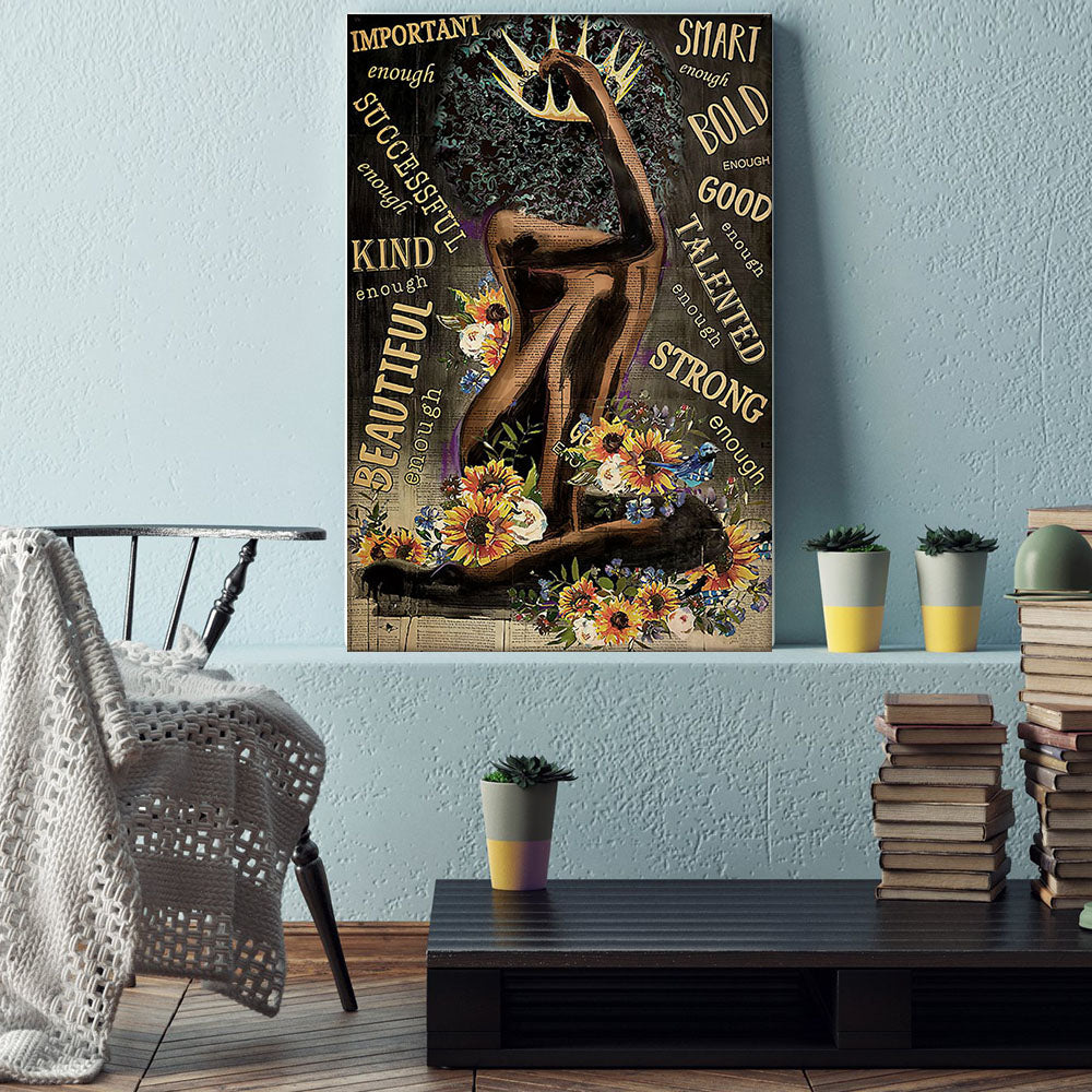 Afrocentric Canvas Attractive African American Poster Black Girl ...