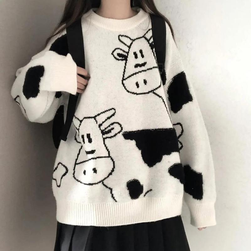 2022 Korean Fashion Winter Sweater for Women’s Vintage Casual Loose Female Clothing Japanese Girls Kawaii Cute Clothing 17156 alx