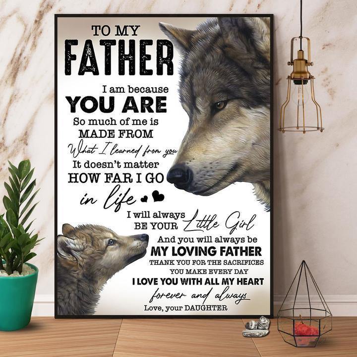 Wolf Family Daughter To My Dad You Will Always Be My Loving Father Happy Father’S Day Gift For Family Home Decor Matte Canvas Canvas Prints