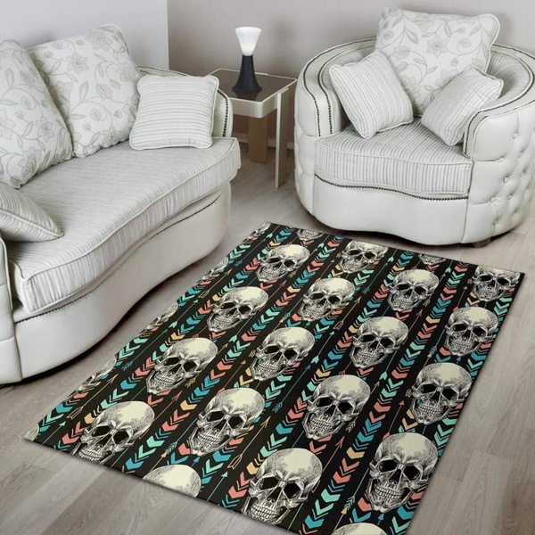 Tribal Skull Area Rug