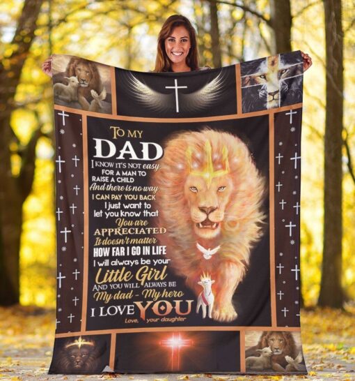 To My Dad Lion Premium Father Soft Cozy Lightweight Premium Blanket