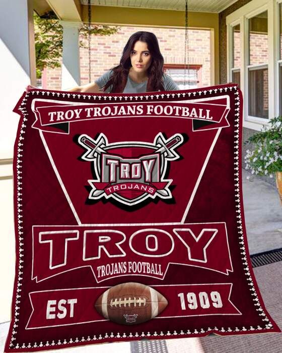Troy Trojans Football 3D Quilt Blanket, Fleece Blanket