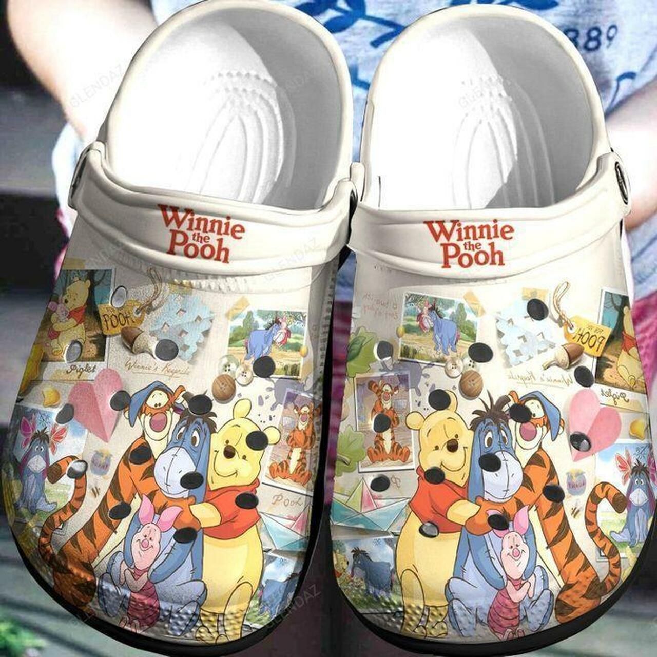 Winnie The Pooh Personalized Cartoon 7 Gift For Lover Rubber Crocs Crocband Clogs, Comfy Footwear