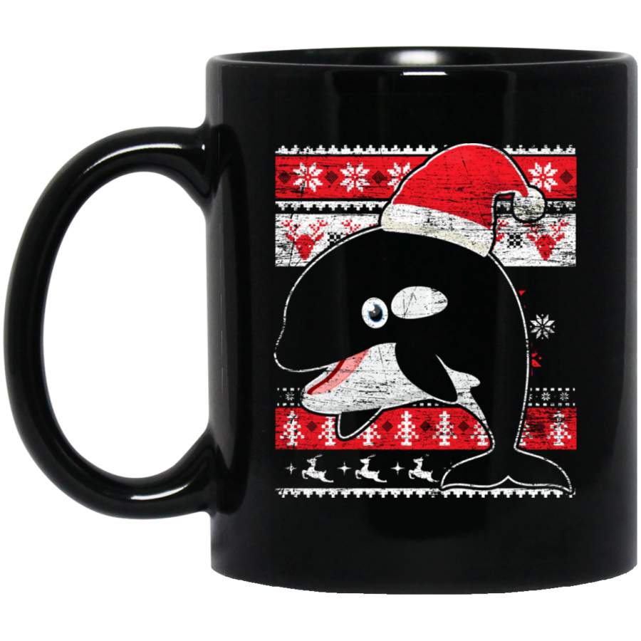 Ugly Christmas Orca  Whale Coffee Mug