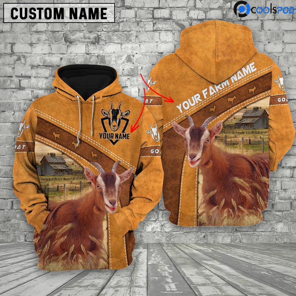 Personalized Goat Hoodie For Her, Unisex Premium Cow Zip Hoodie, Farm Lover Outfit