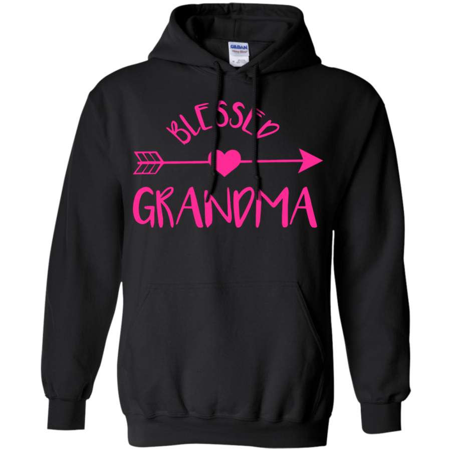 Blessed Grandma Shirt, Cute Tribal Arrow and Heart Gran Gift Pullover Hoodie