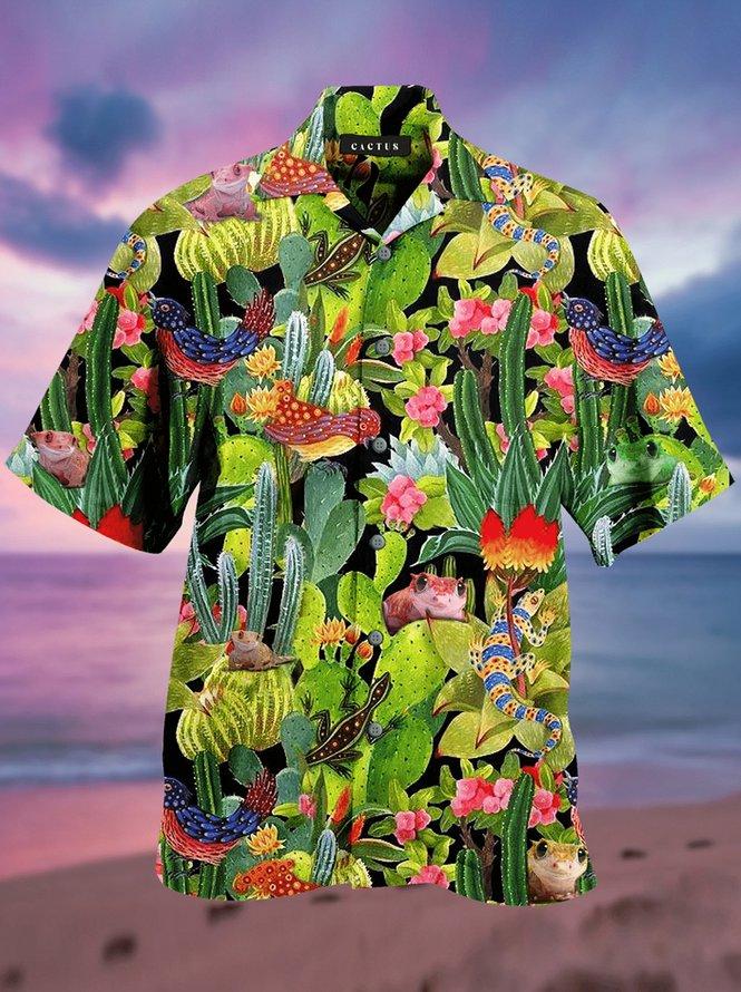 Animal On The Cactus Vintage Style Hawaiian Shirt | For Men & Women | Hw1138