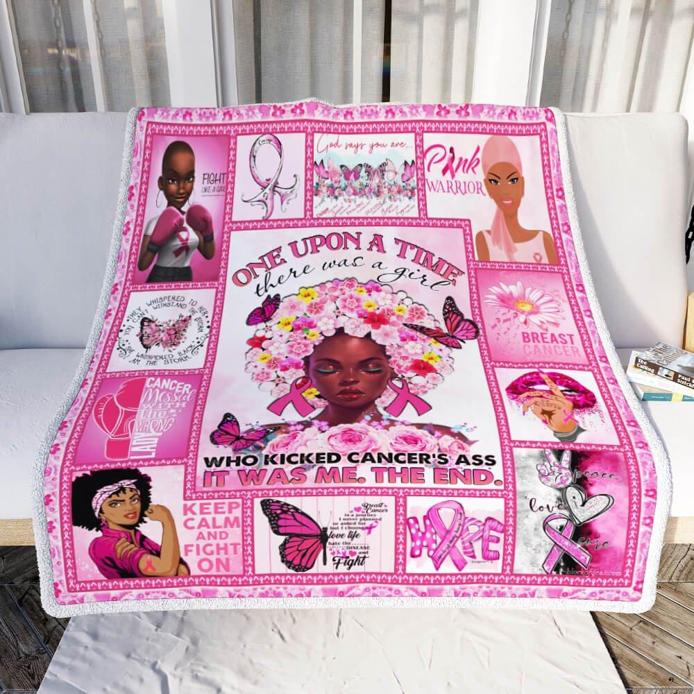 Breast Cancer Awareness Black Women One Upon A Time Blanket Gift For Friend Family Home Decor Bedding Couch Sofa Soft And Comfy Cozy