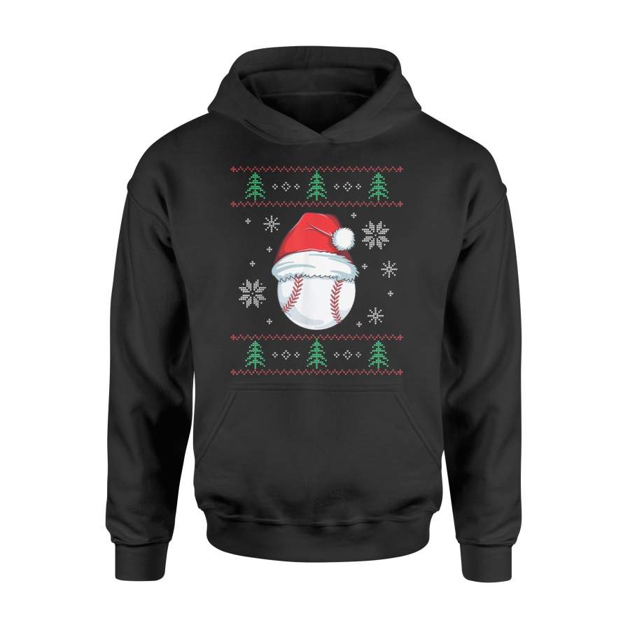 Ugly Christmas Baseball T-Shirt Boys Kids Ball Santa Pajama T-Shirt – Standard Hoodie