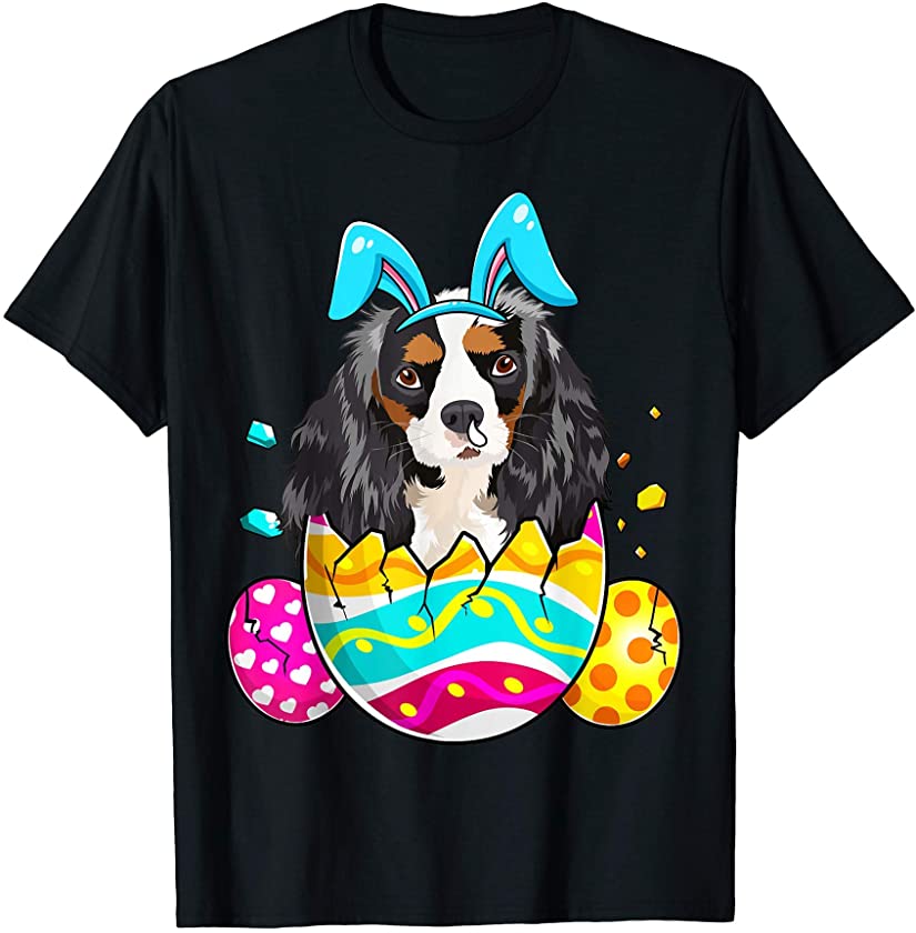 Cavalier King Charles Spaniel Bunny Ears Easter Day Gift T-Shirt