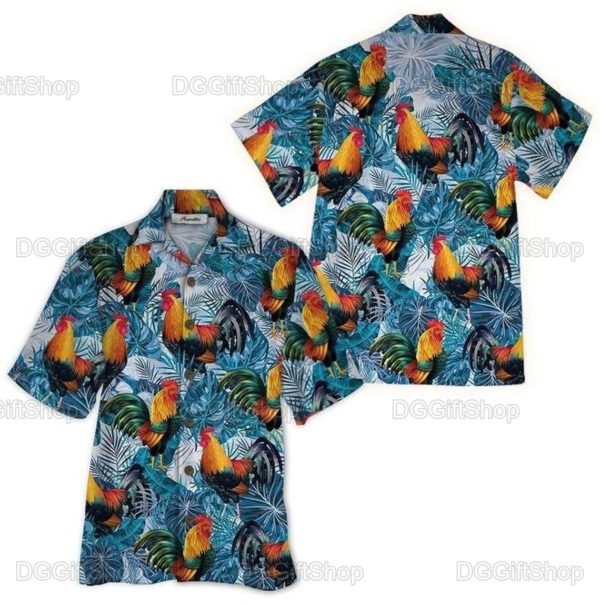 Rooster Button Hawaii Shirt Ha76233