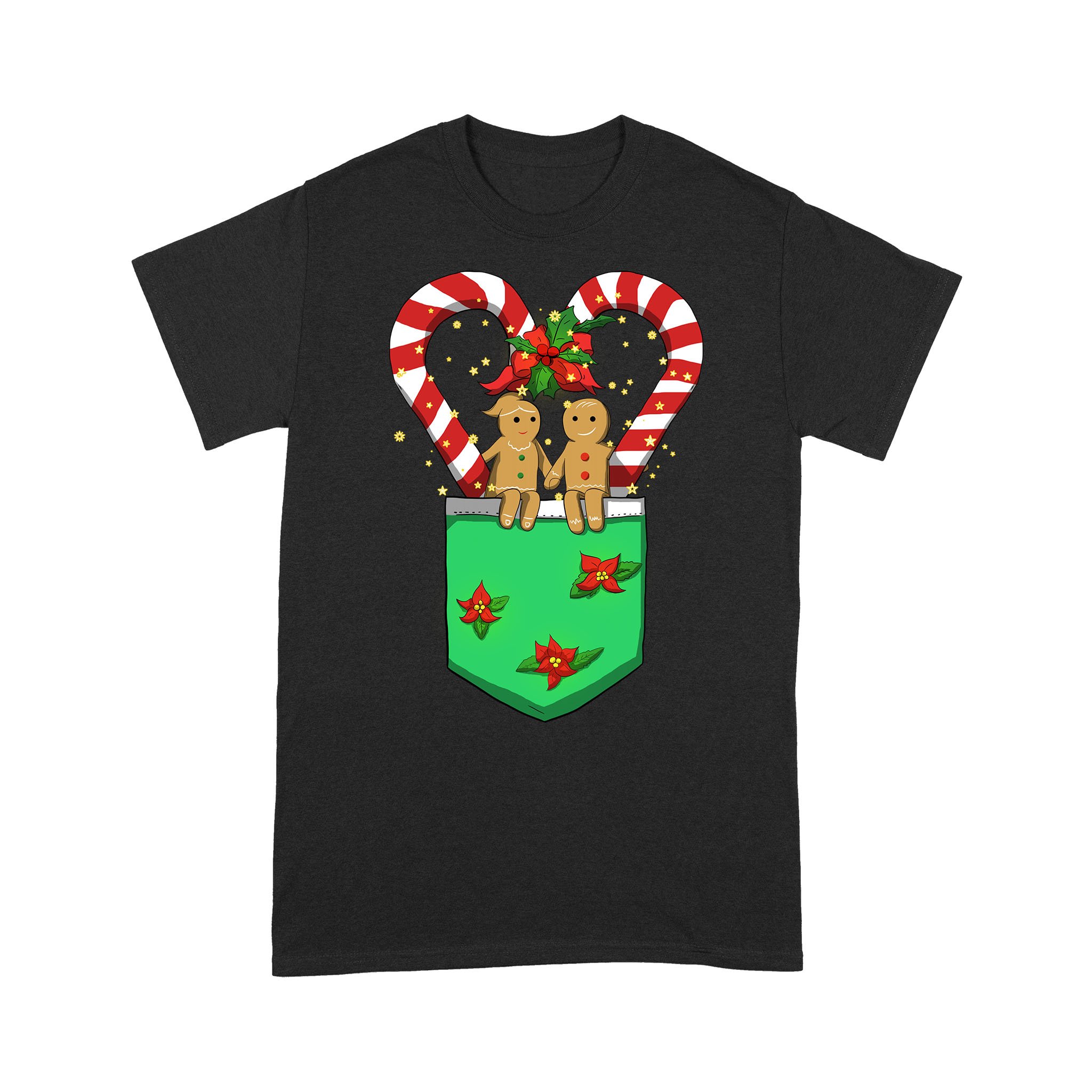 Merry Christmas Candy Cane Gingerbread Couple – Standard T-shirt